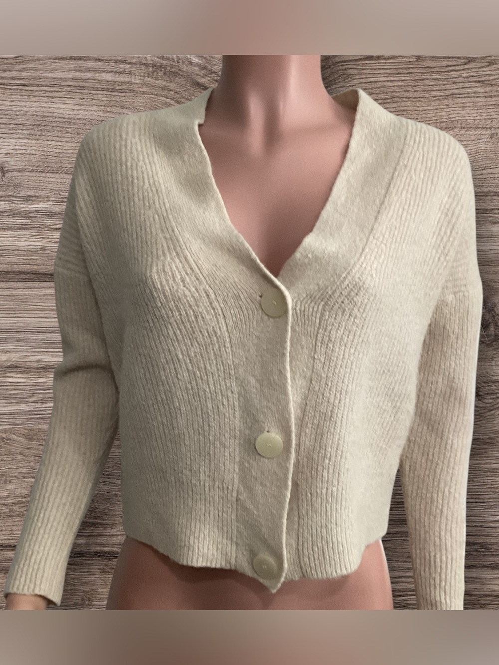 Vince Alpaca Wool Blend Button Front Cardigan Sweater Ribbed Relaxed Fit size XS